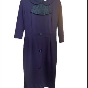 Lindy Bop Purple Rena Pencil Wiggle Secretary Dres